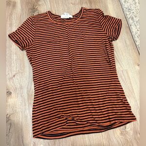 Workshop Republic Clothing Fitted Orange and Black Short Sleeve Tee